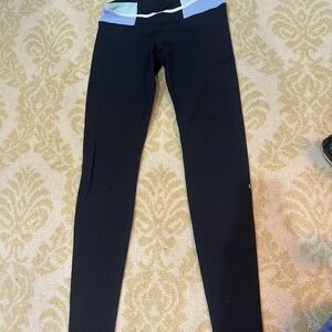Lululemon Athletica Black and Light Blue Leggings